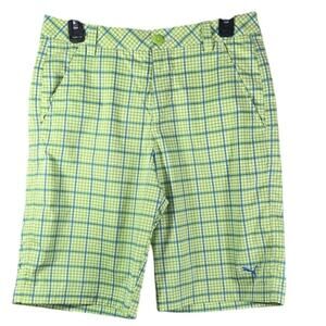 Puma Shorts Mens 30 Green Blue Plaid‎ Golfing Cell Pockets Chino